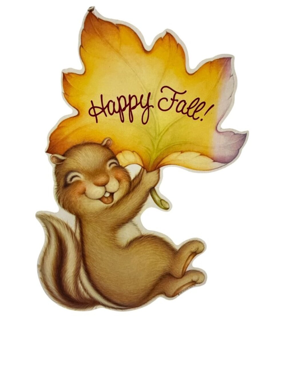 Vintage Hallmark Cards Cut Out Wall Decor Fall Autumn Thanksgiving Pilgrim - Picture 3 of 10